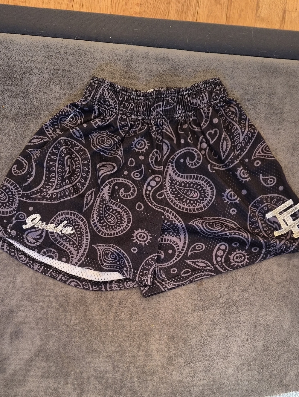 Inaka Power Black Paisley Athletic Shorts